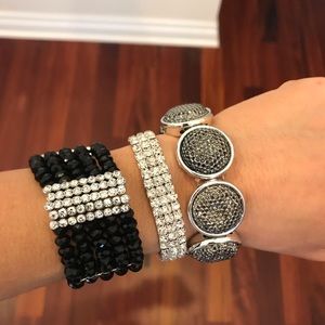Lot Of 3 Beautiful sparkly stretch Bracelets..